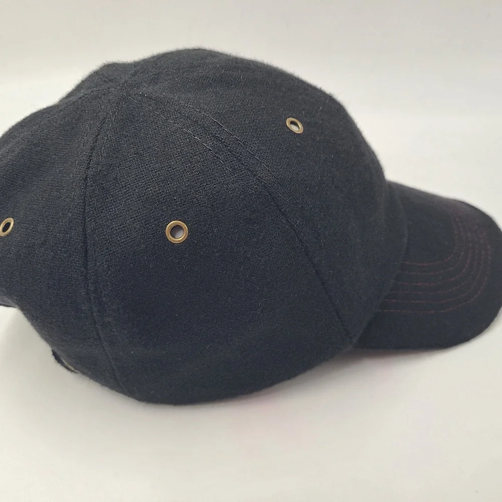 Stetson Hat Strapback Black Wool Blend Metal Logo Plaid Casual Baseball Cap Men - Picture 8 of 13
